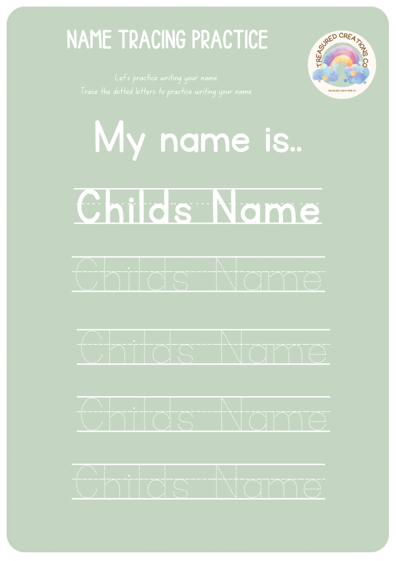 Personalised Name Tracing -Digital